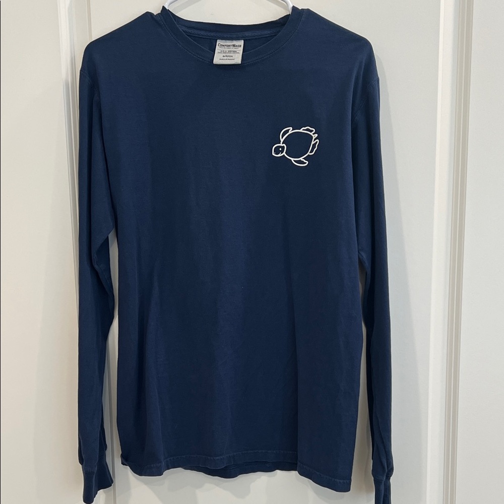 Woman’s ' Long-Sleeve Navy Shirt with Pink-Orange Mandala